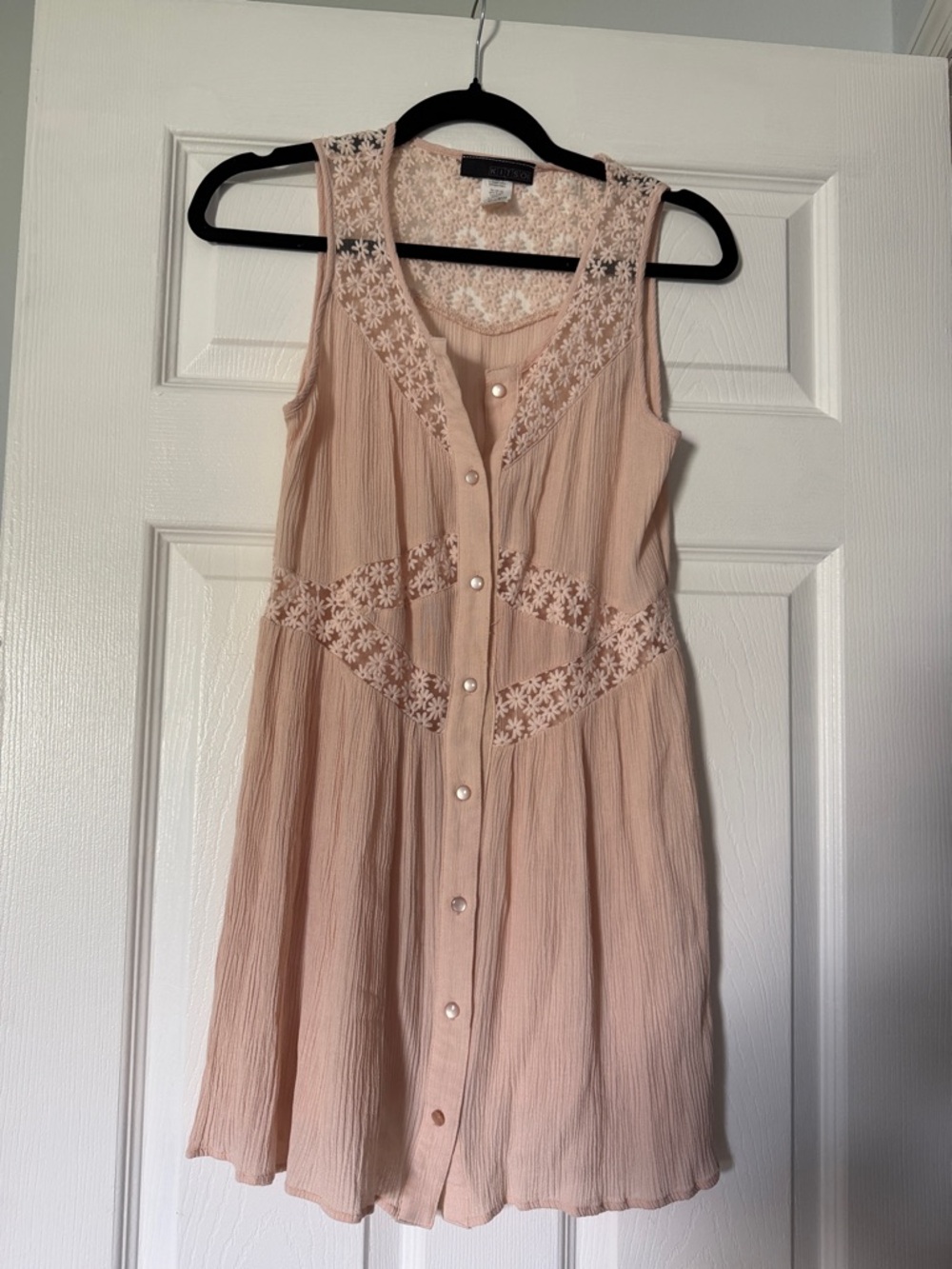 Kitsch Blush Pink Floral Crochet Top